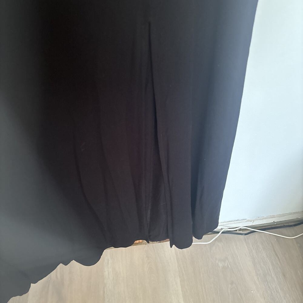 Michael Kors Black Maxi Dress XS Gold Trim Short Sleeve Slit - Picture 8 of 8